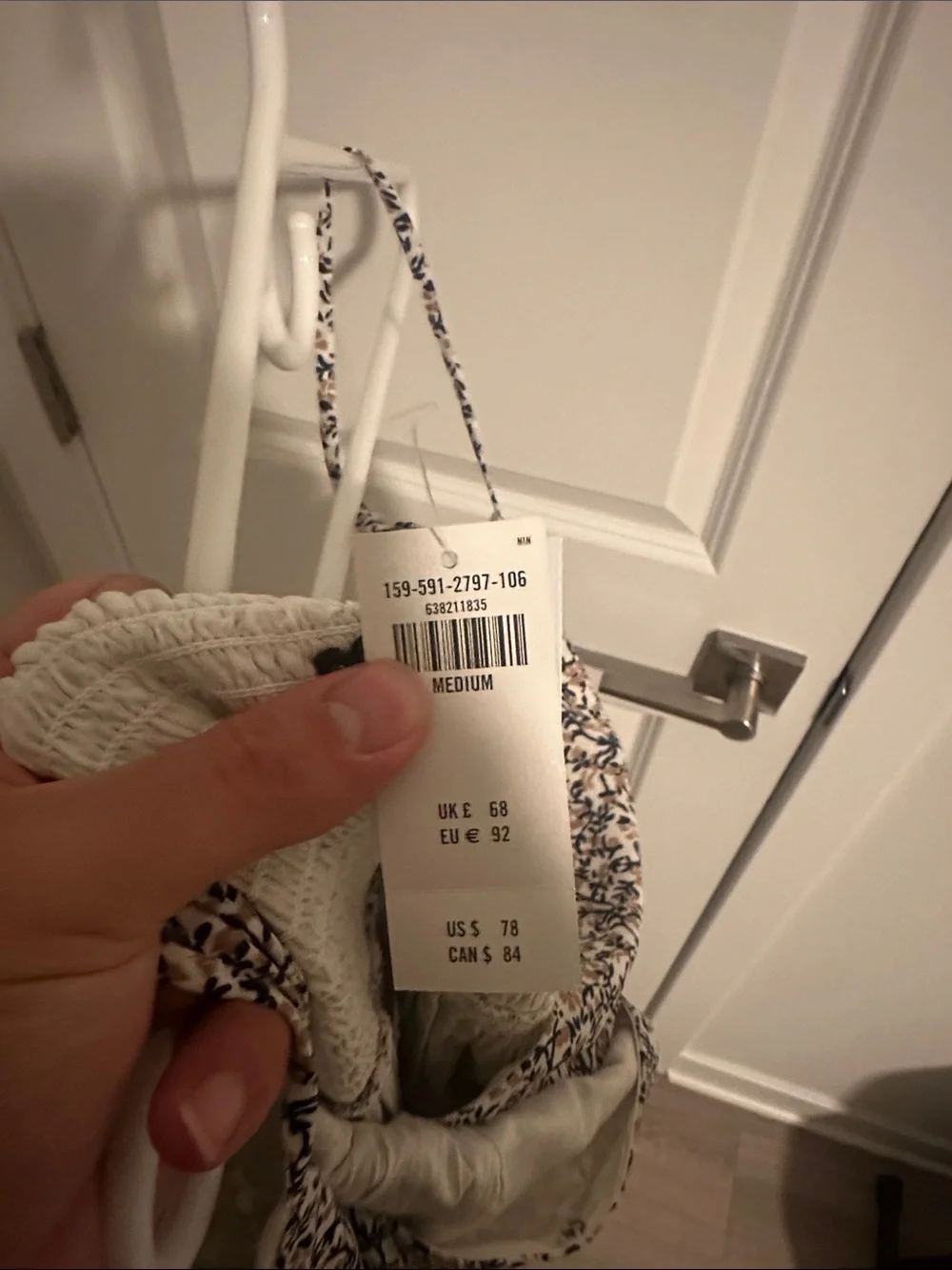 Abercrombie & Fitch Cream and Navy Floral Slip Maxi